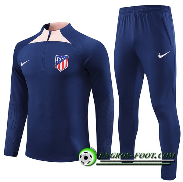 Ensemble Survetement de Foot Atletico Madrid Bleu Marine 2023/2024 -02