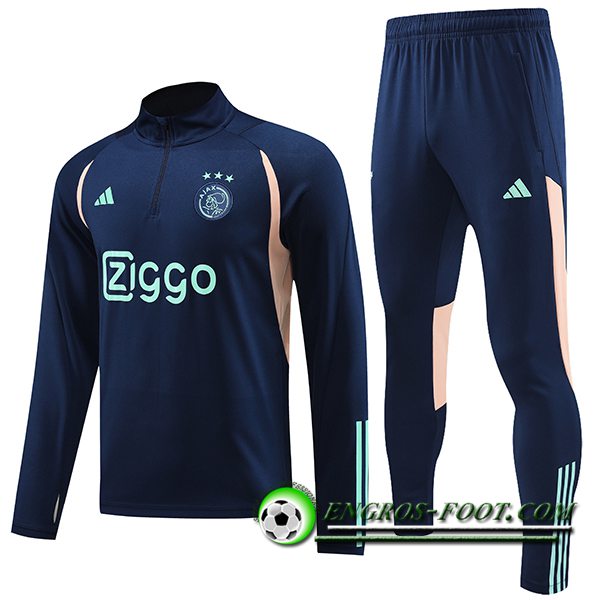 Ensemble Survetement de Foot Ajax Madrid Bleu 2023/2024