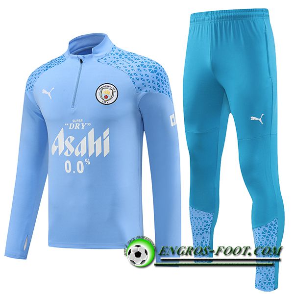 Ensemble Survetement de Foot Manchester City Bleu Clair 2023/2024 -03