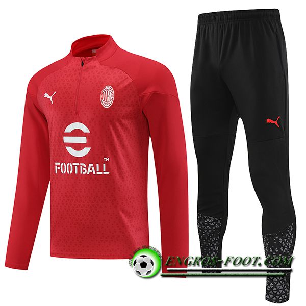 Ensemble Survetement de Foot Milan AC Rouge 2023/2024 -03