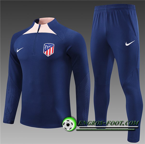 Ensemble Survetement de Foot Atletico Madrid Enfant Bleu Marine 2023/2024