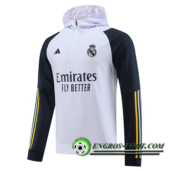 Sweatshirt Training Capuche Real Madrid Blanc 2023/2024