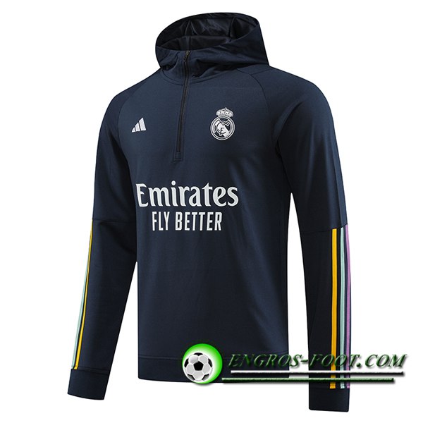 Sweatshirt Training Capuche Real Madrid Bleu Marine 2023/2024