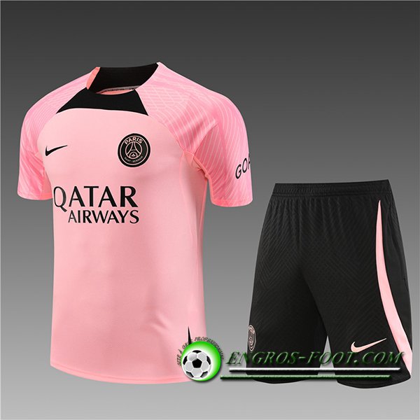 Training T-Shirts + Short PSG Enfant Rose 2023/2024