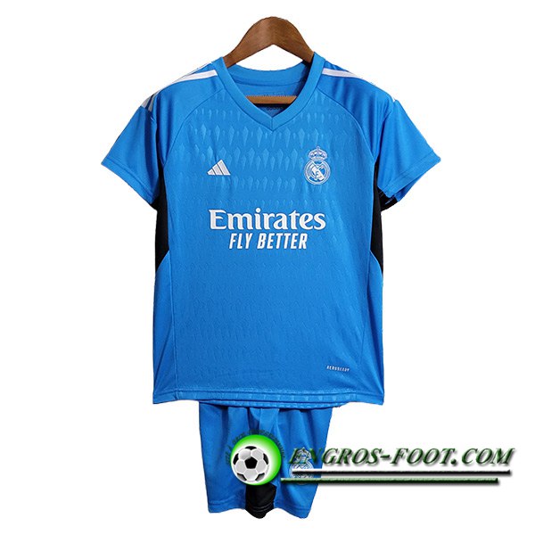 Maillot de Foot Real Madrid Enfant Gardien de But Bleu 2023/2024