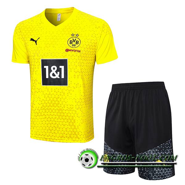 Ensemble Training T-Shirts + Shorts Dortmund Jaune 2023/2024 -03