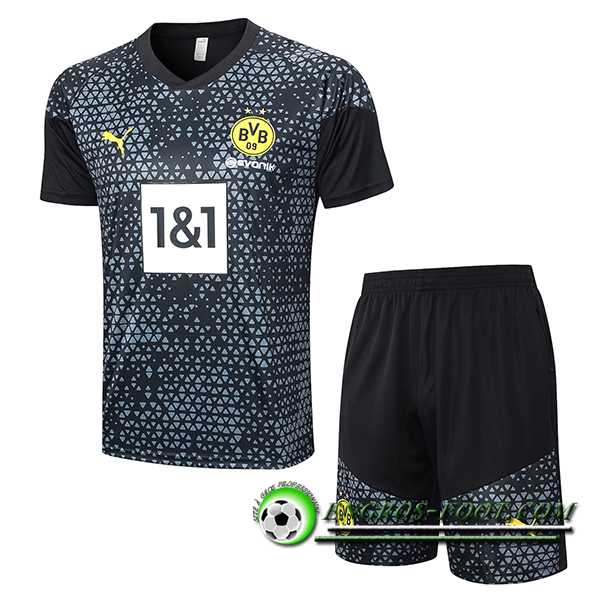 Ensemble Training T-Shirts + Shorts Dortmund Noir 2023/2024 -03