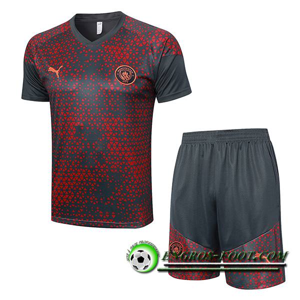 Ensemble Training T-Shirts + Shorts Manchester City Gris 2023/2024