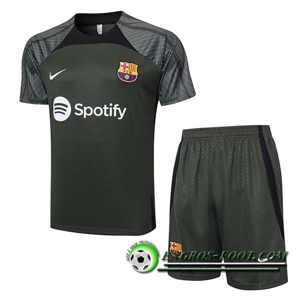 Ensemble Training T-Shirts + Shorts FC Barcelone Vert 2023/2024 -04