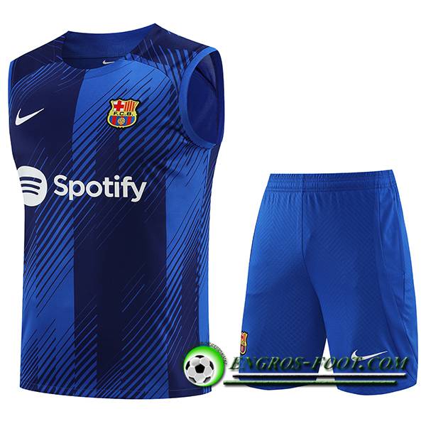 Ensemble Training Debardeur + Shorts FC Barcelone Bleu 2023/2024 -04