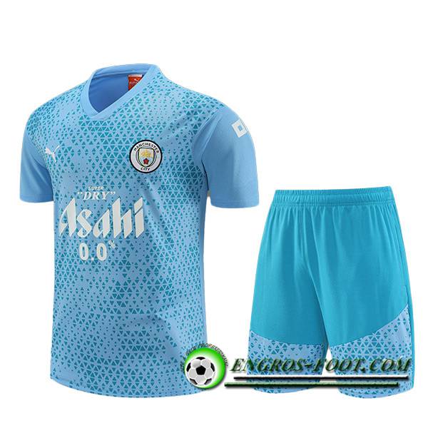 Ensemble Training T-Shirts + Shorts Manchester City Bleu Clair 2023/2024 -02