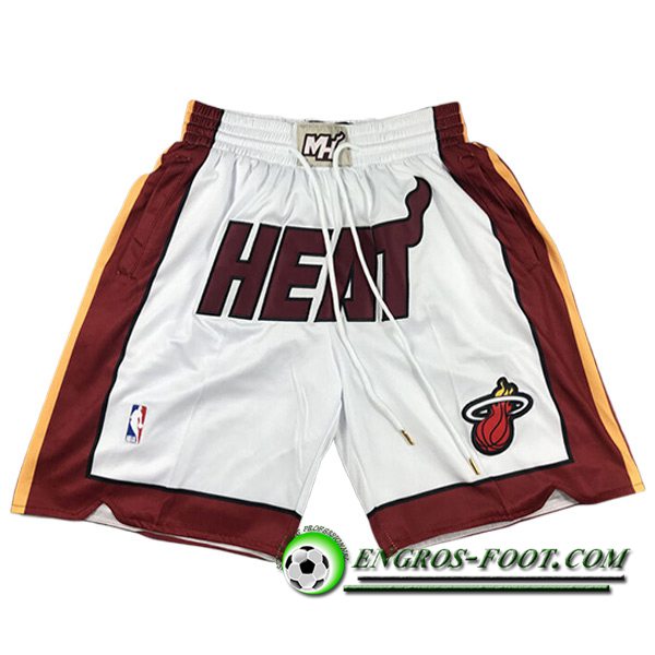 Shorts NBA Miami Heat 2023/24 Blanc/Rouge -02