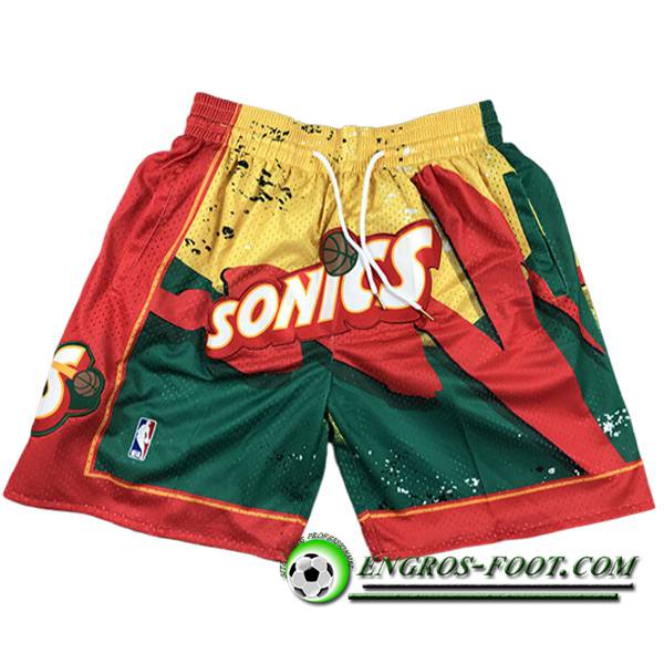 Shorts NBA Oklahoma City Thunder 2023/24 Rouge/Jaune/Vert