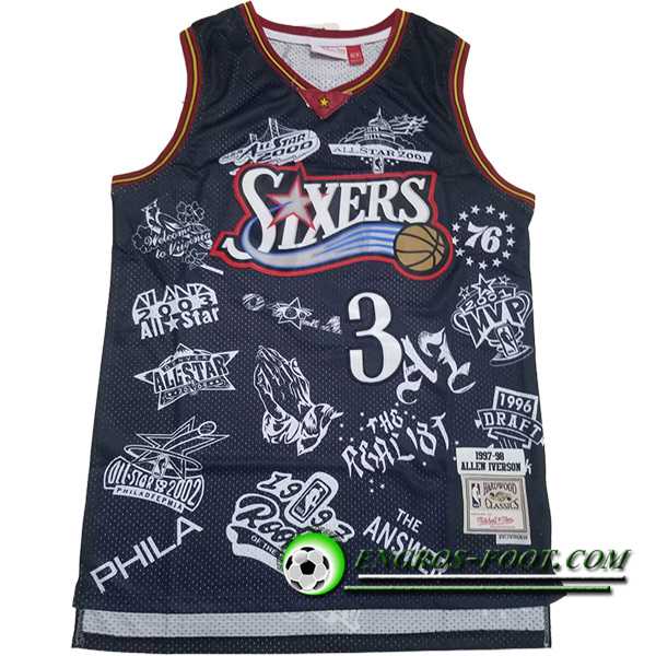 Maillot Philadelphia 76ers (IVERSON #3) 2023/24 Noir