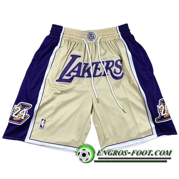 Shorts NBA Los Angeles Lakers 2023/24 Jaune/Bleu -02