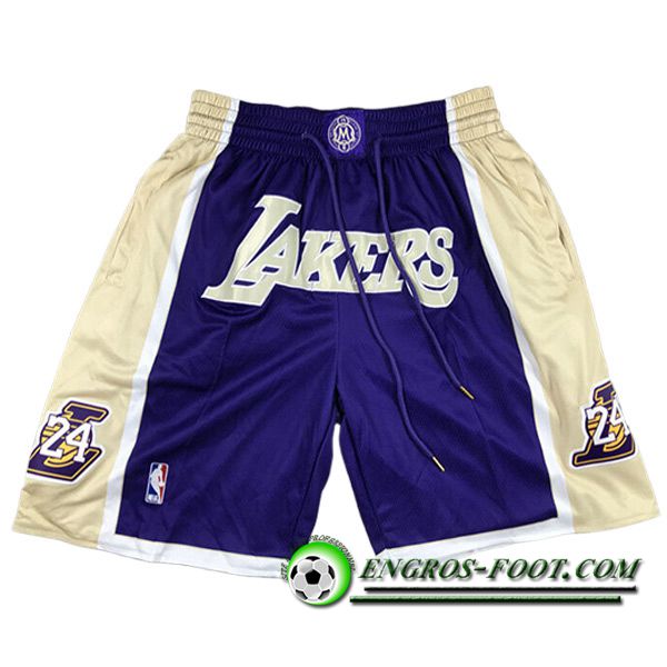 Shorts NBA Los Angeles Lakers 2023/24 Jaune/Bleu -03