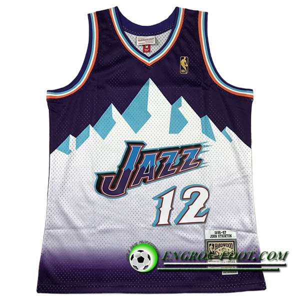 Maillot Utah Jazz (STOCKTON #12) 2023/24 Blanc/Pourpre