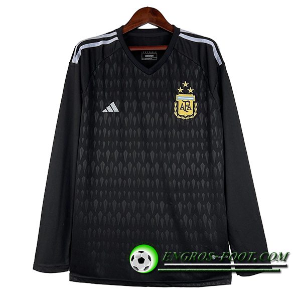 Maillot Equipe Foot Argentine Manche Longue Gardien de But Noir 2023/2024