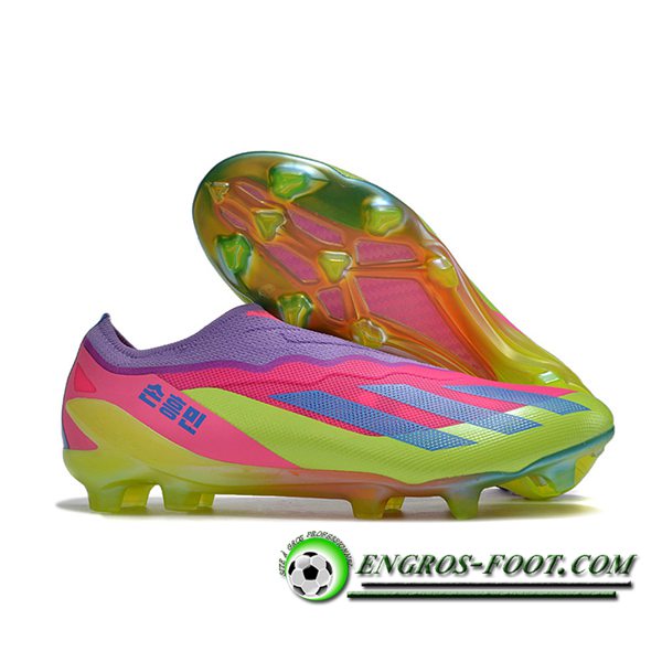 Adidas Chaussures de Foot X CRAZYFAST.1 LL FG Vert/Rose