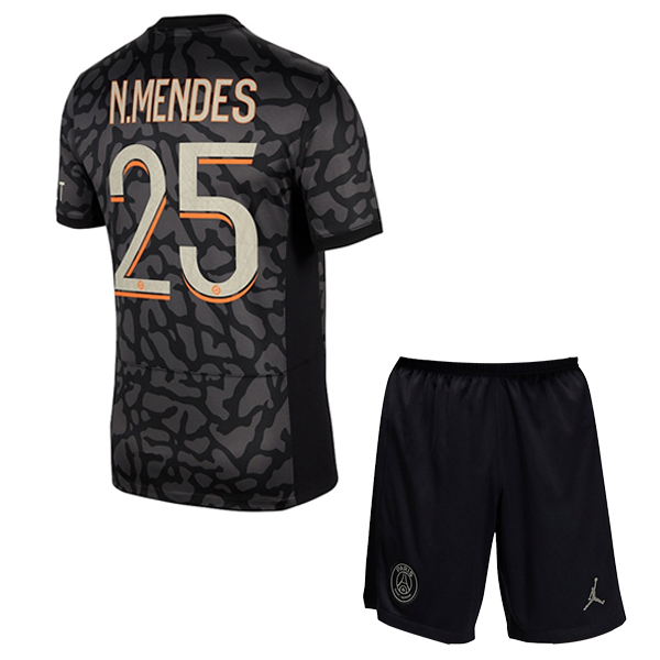 Maillot de Foot PSG (N.MENDES #25) Enfants 2023/2024 Third