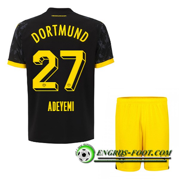 Maillot de Foot Dortmund BVB (ADEYEMI #27) Enfants 2023/2024 Exterieur