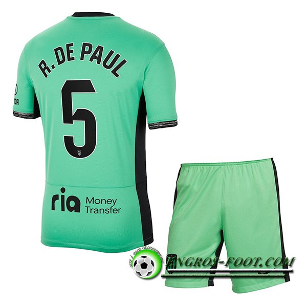 Maillot de Foot Atletico Madrid (R. DE PAUL #5) Enfants 2023/2024 Third