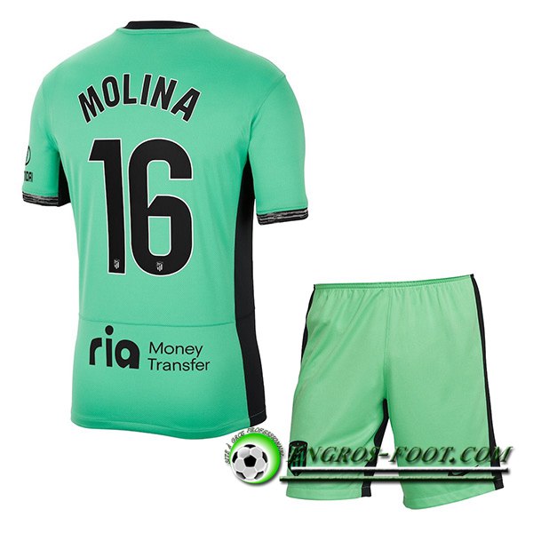 Maillot de Foot Atletico Madrid (NAHUEL MOLINA #16) Enfants 2023/2024 Third