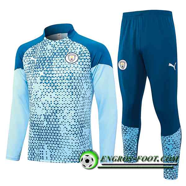 Ensemble Survetement de Foot Manchester City Bleu Clair 2023/2024 -05