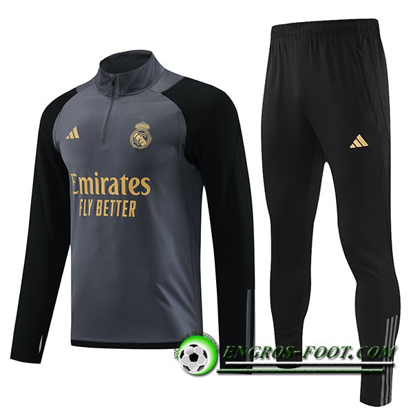 Ensemble Survetement de Foot Real Madrid Gris 2023/2024