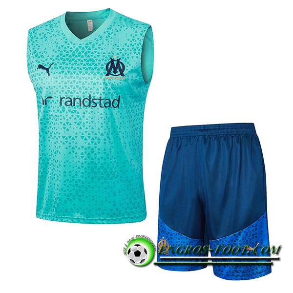 Ensemble Training Debardeur + Shorts Marseille Bleu Clair 2023/2024