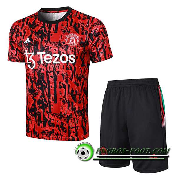 Ensemble Training T-Shirts + Shorts Manchester United Gris 2023/2024