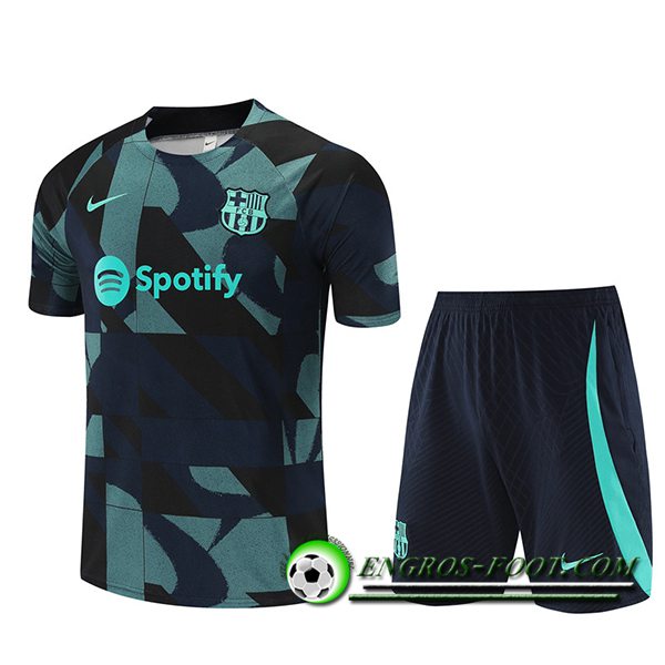 Ensemble Training T-Shirts + Shorts FC Barcelone Bleu Marine 2023/2024 -02