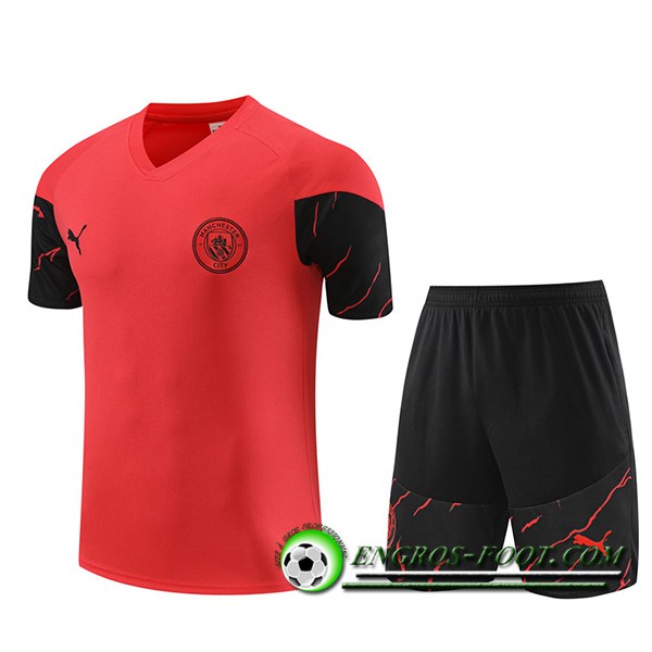 Ensemble Training T-Shirts + Shorts Manchester City Rouge 2023/2024 -02