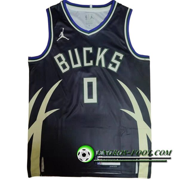 Maillot Milwaukee Bucks (LILLARD #0) 2023/24 Noir/Jaune