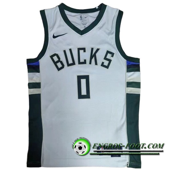 Maillot Milwaukee Bucks (LILLARD #0) 2023/24 Blanc/Vert