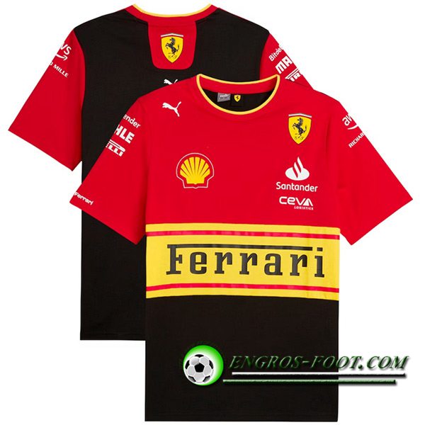 T-Shirt F1 Scuderia Ferrari Team Rouge/Noir/Jaune 2023