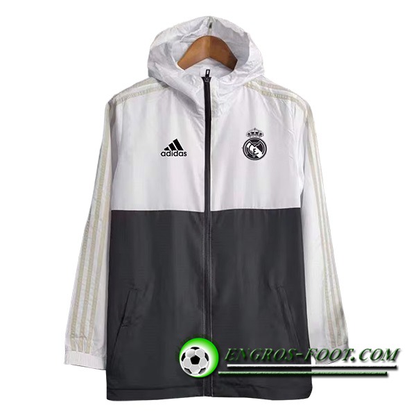 Coupe-Vent Real Madrid Blanc/Noir 2023/2024