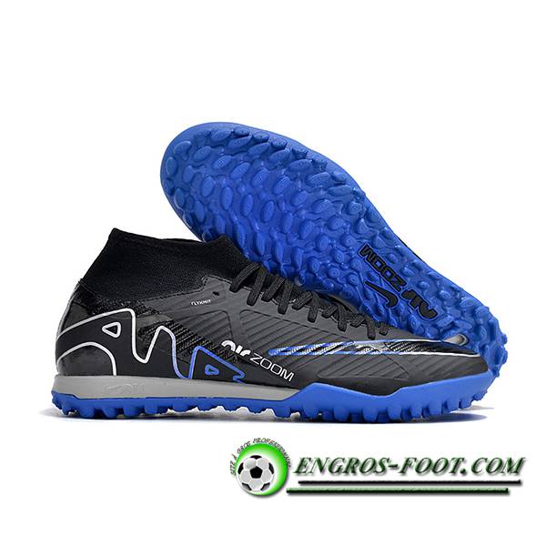 Nike Chaussures de Foot Air Zoom Mercurial Superfly IX Academy TF Noir/Bleu