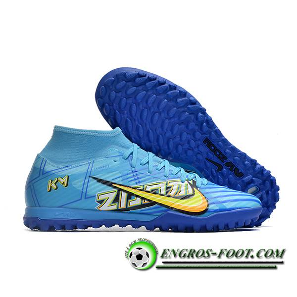 Nike Chaussures de Foot Air Zoom Mercurial Superfly IX Academy TF Bleu/Jaune