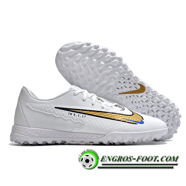 Nike Chaussures de Foot Phantom GX Academy TF Blanc/Jaune