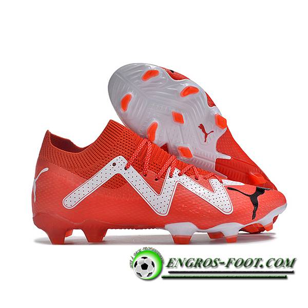 PUMA Chaussures de Foot Future Ultimate FG Blanc/Rouge