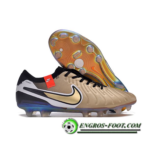 Nike Chaussures de Foot Tiempo Legend X Elite FG Brun/Blanc/Noir