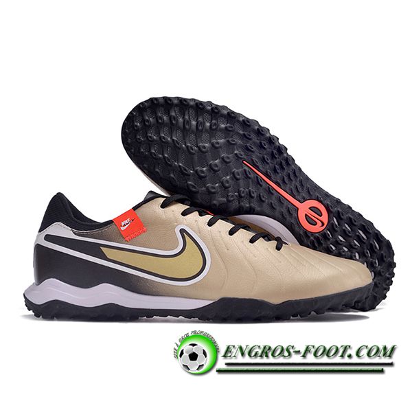 Nike Chaussures de Foot Tiempo Legend X Academy TF Brun/Blanc/Noir