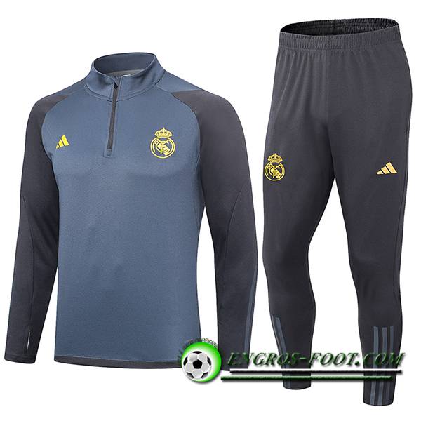 Ensemble Survetement de Foot Real Madrid Gris 2023/2024 -02