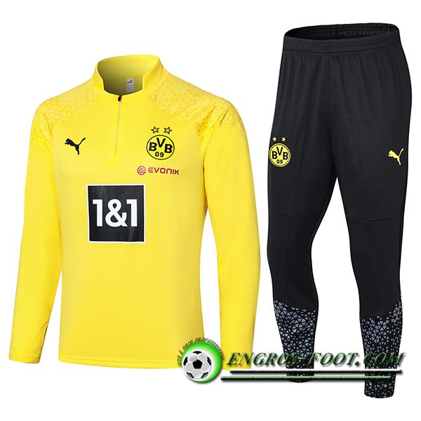 Ensemble Survetement de Foot Dortmund Jaune 2023/2024 -04