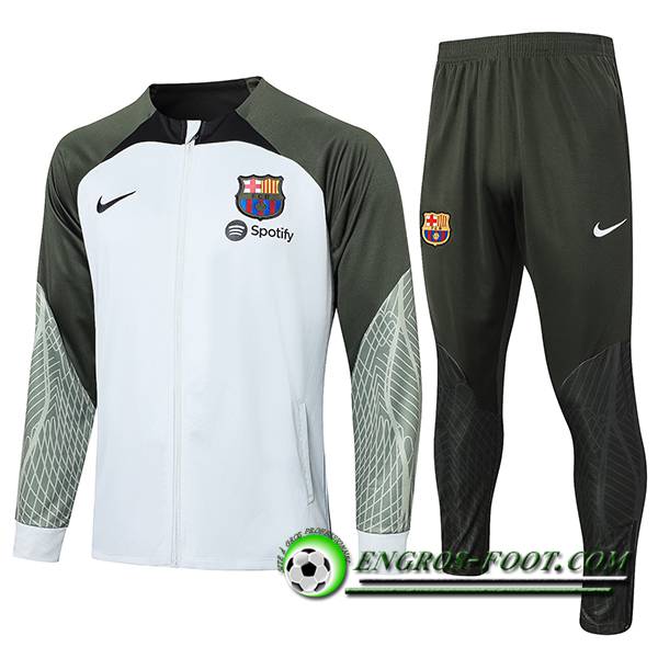 Ensemble Survetement de Foot - Veste FC Barcelone Vert 2023/2024 -02