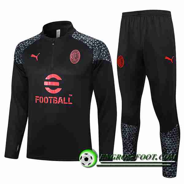 Ensemble Survetement de Foot Milan AC Noir 2023/2024 -04