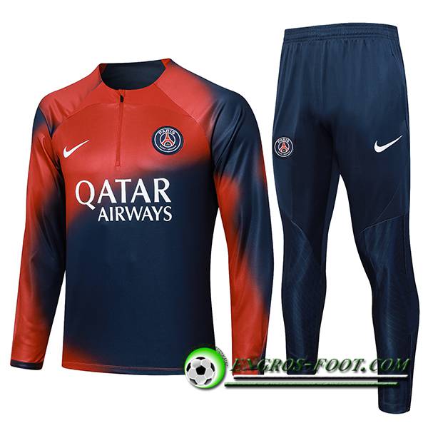 Ensemble Survetement de Foot PSG Rouge/Bleu 2023/2024 -02