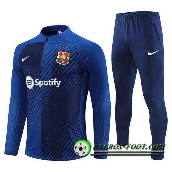 Ensemble Survetement de Foot FC Barcelone Bleu Marine 2023/2024