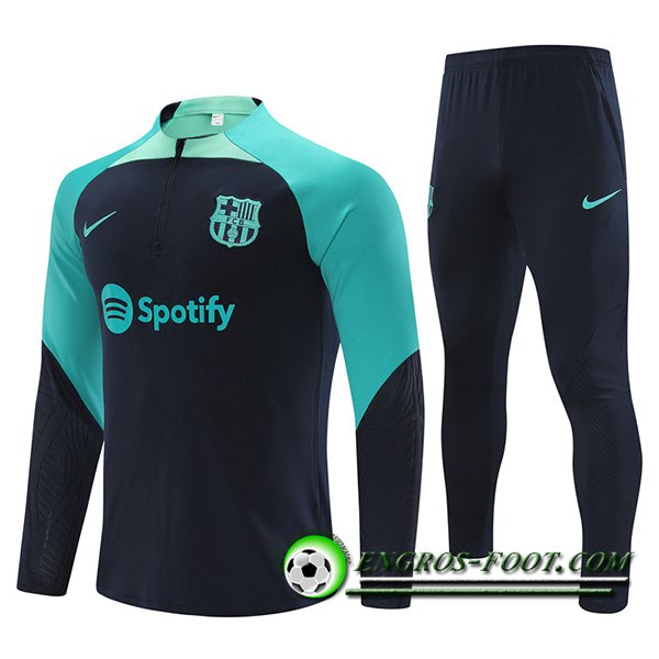 Ensemble Survetement de Foot FC Barcelone Bleu 2023/2024 -03